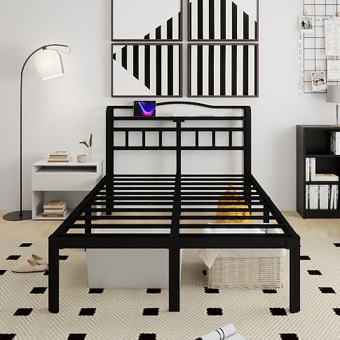Black Queen High Storage Bed Frame