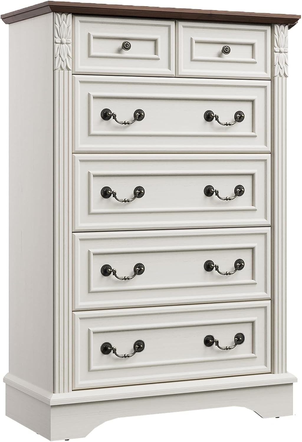 Antique White Six Drawer Dresser