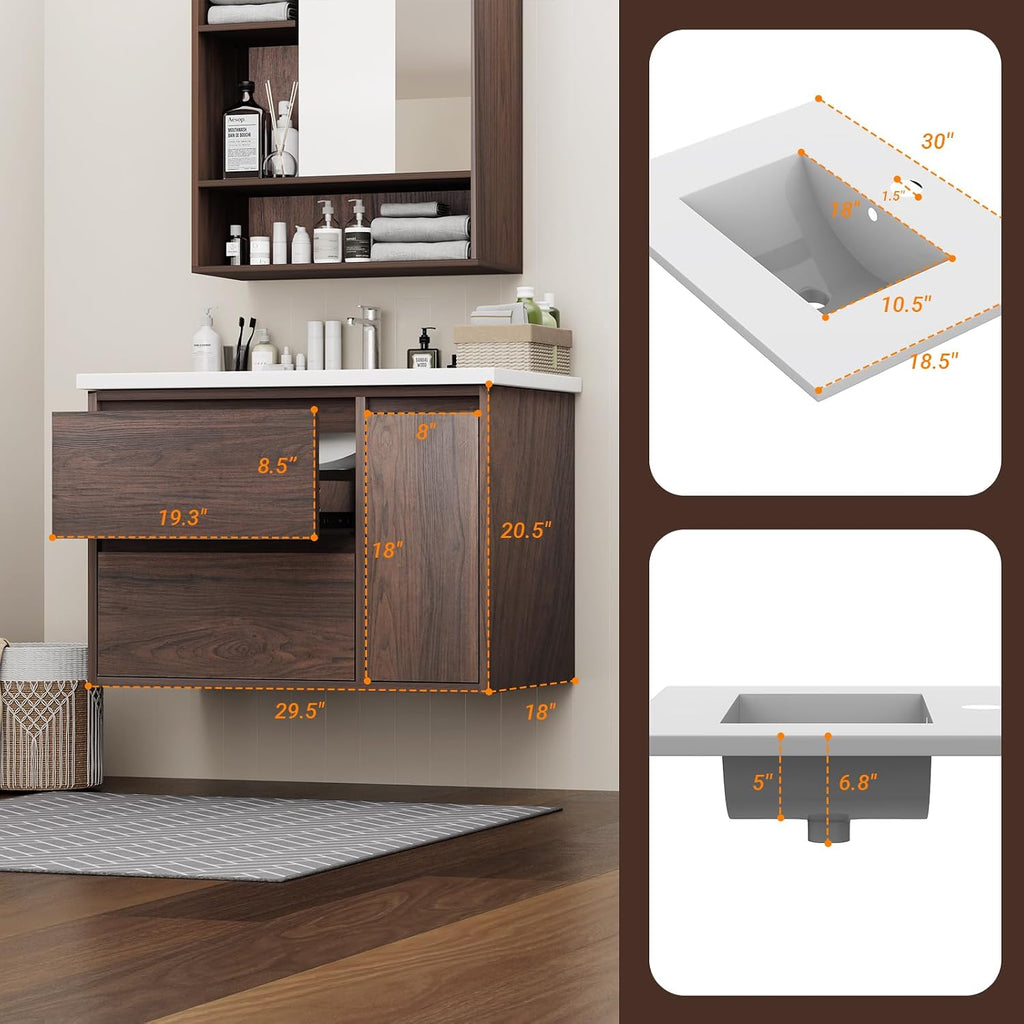 Walnut Dual Use Bathroom Vanity