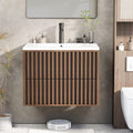 Walnut Fluted Drawer Floating Vanity