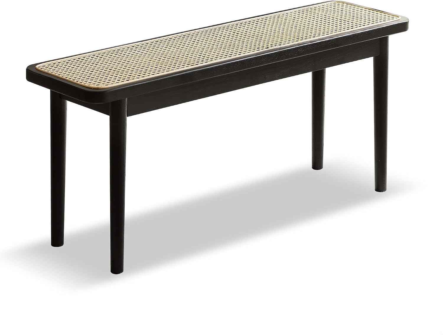 Black Oak Rattan Dining Bench