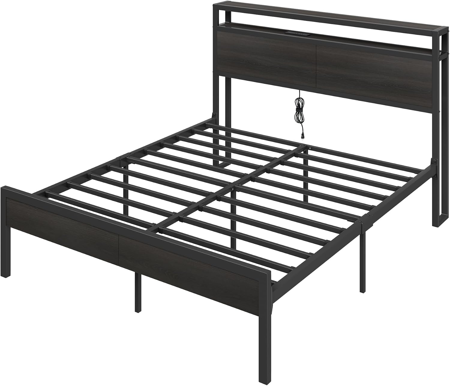 Black Industrial Storage Metal Bed Frame