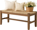 Natural Wood Seagrass Seat Bench