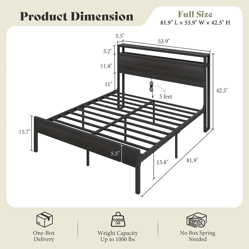 Black Industrial Storage Metal Bed Frame