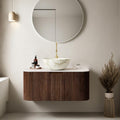 Dark Walnut Marble Top Vanity