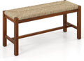 Rubber Wood Seagrass Dining Bench