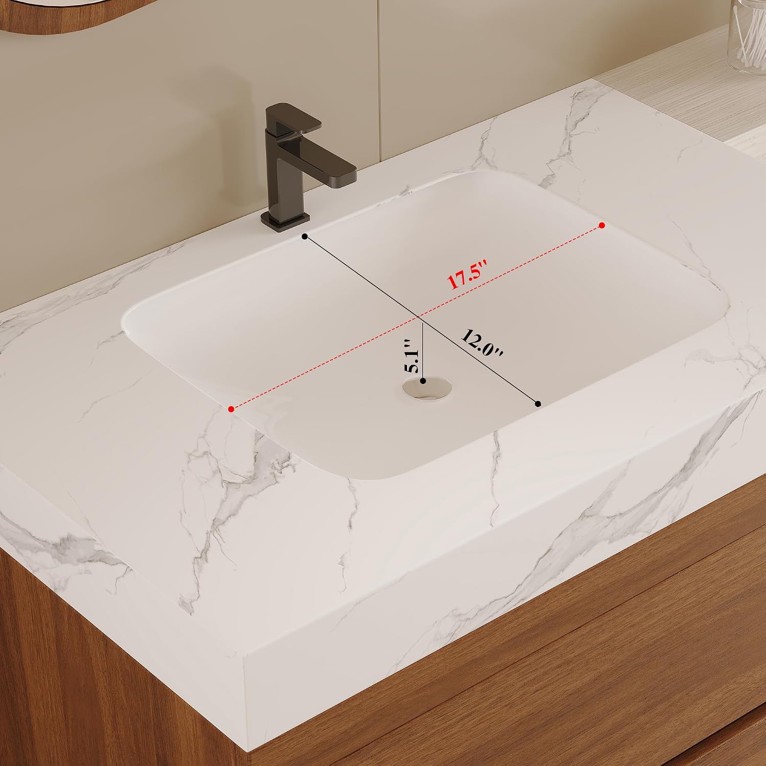 Walnut Marble Floating Vanity
