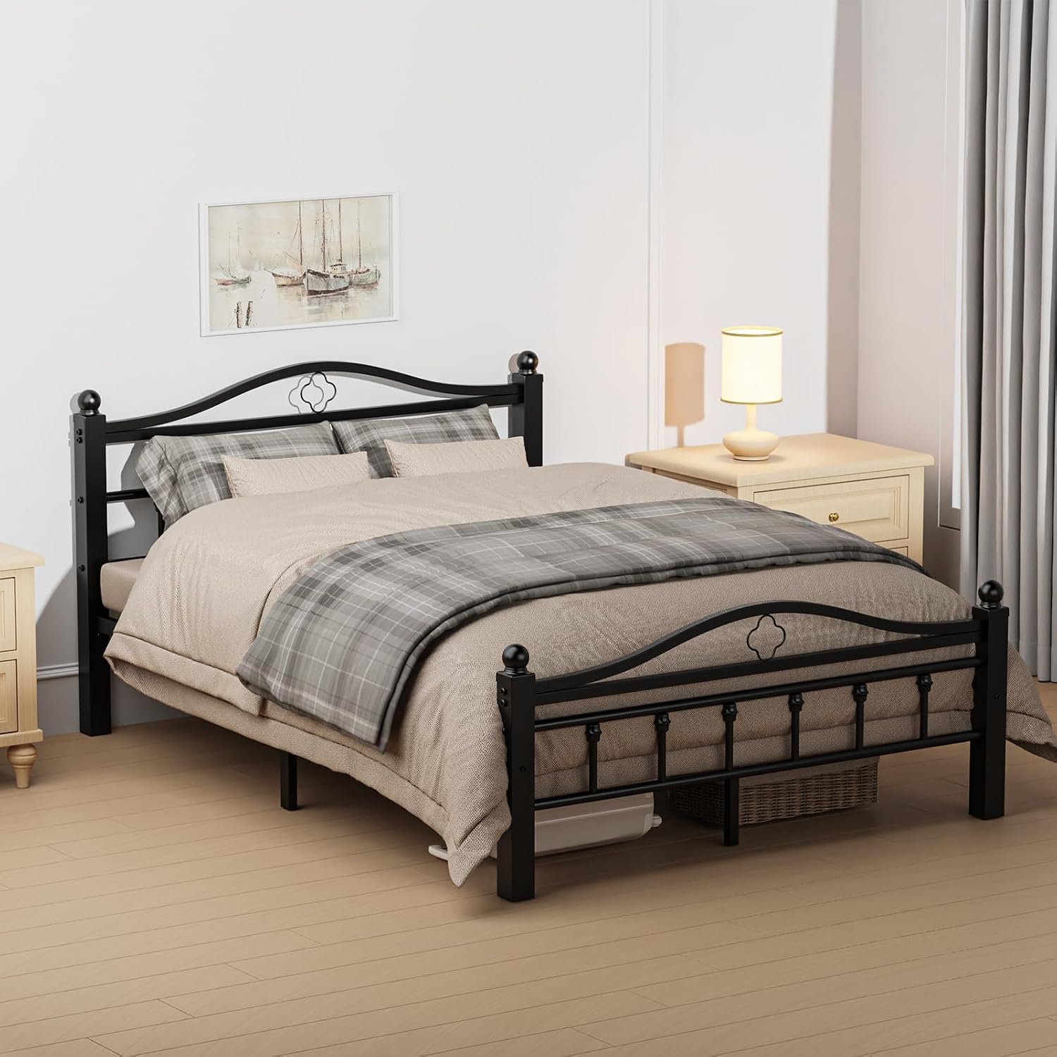 Vintage Full Metal Storage Bed Frame