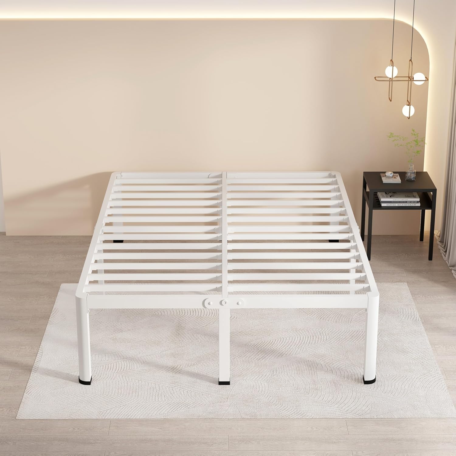 White Queen High Storage Metal Bed