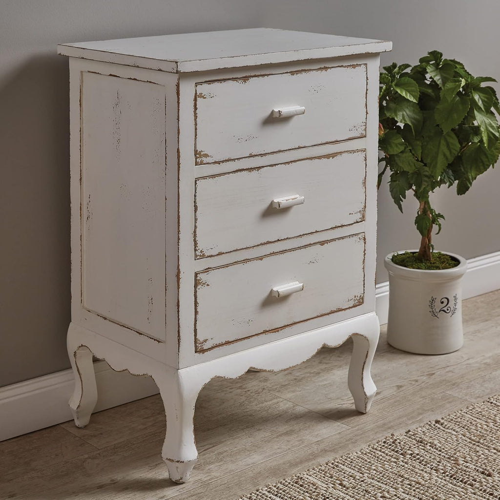 Distressed White Chic Storage Cupboard