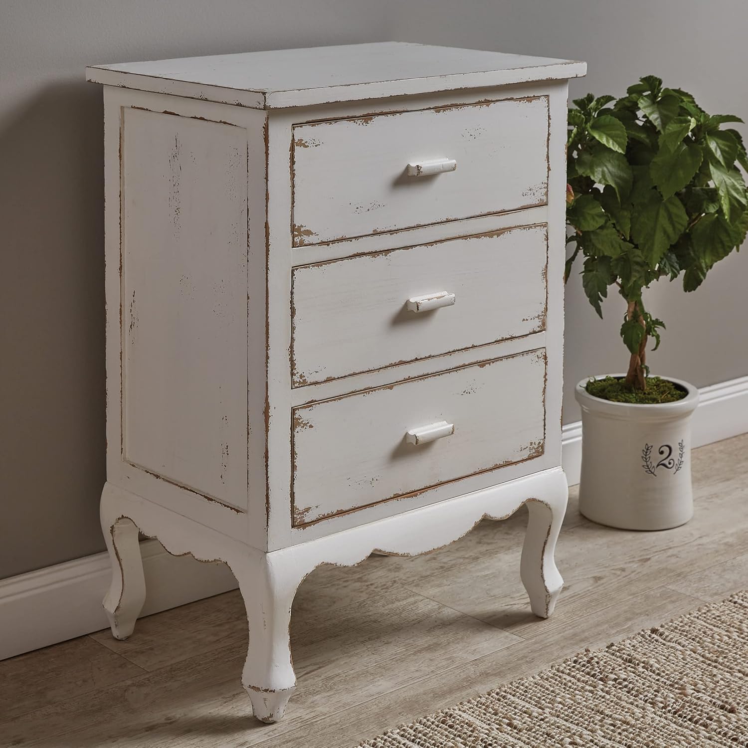 Distressed White Chic Storage Cupboard