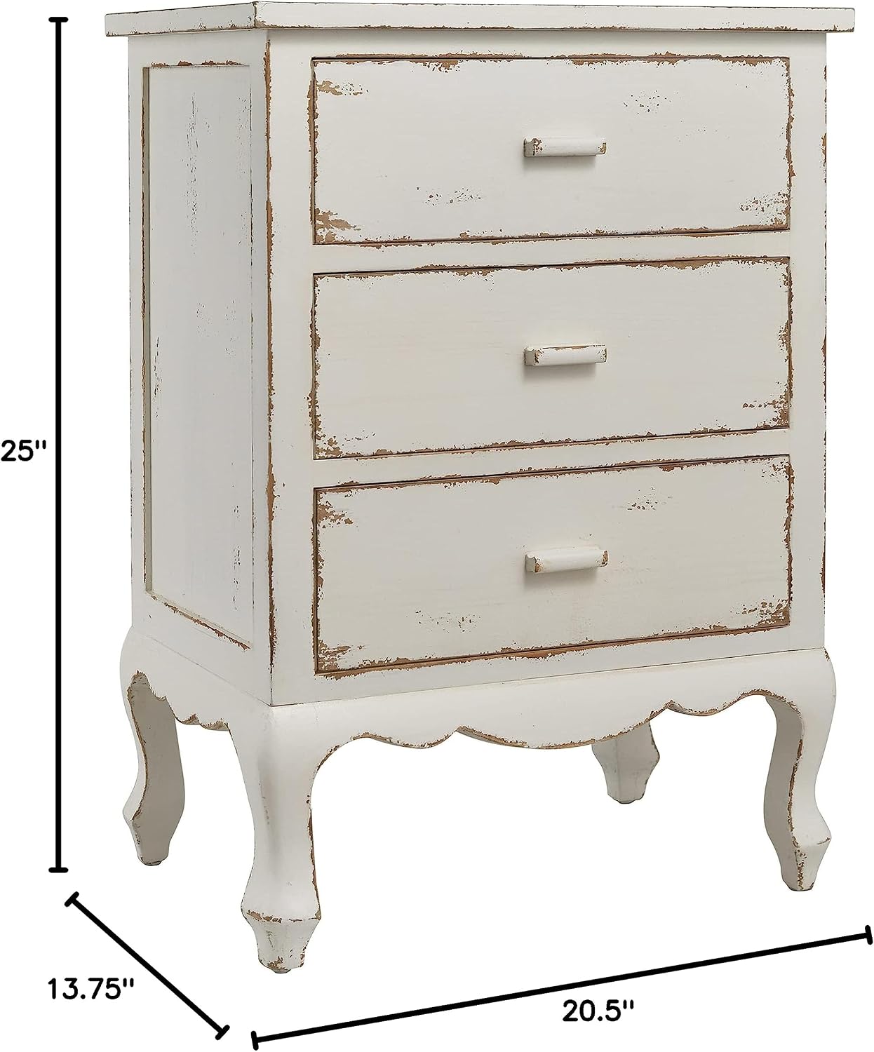 Distressed White Chic Storage Cupboard