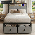 Twin Upholstered Storage Bed Frame
