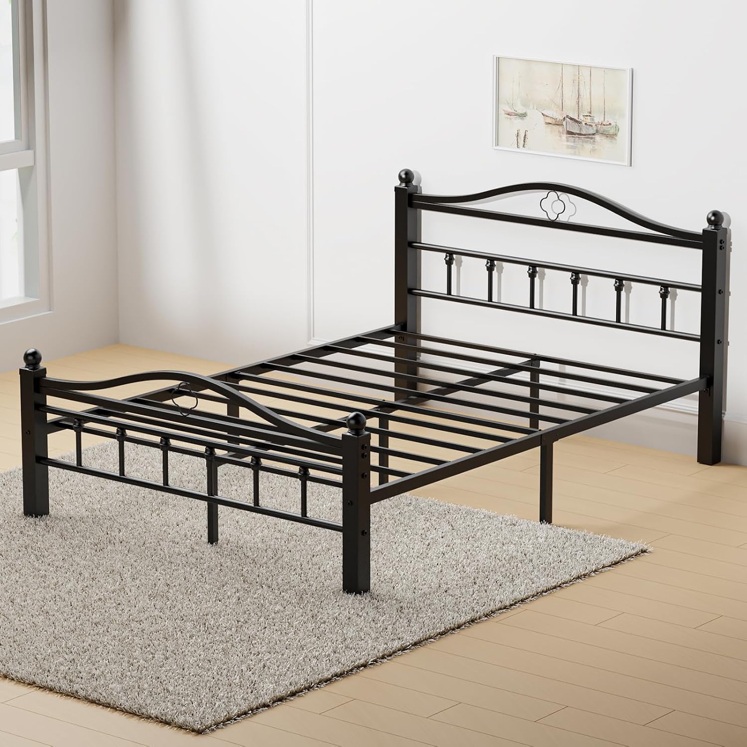 Vintage Full Metal Storage Bed Frame