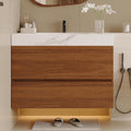 Walnut Marble Floating Vanity