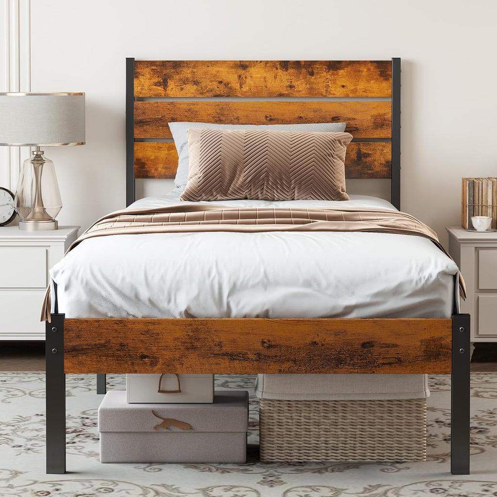 Sturdy Twin Metal Platform Bed Frame