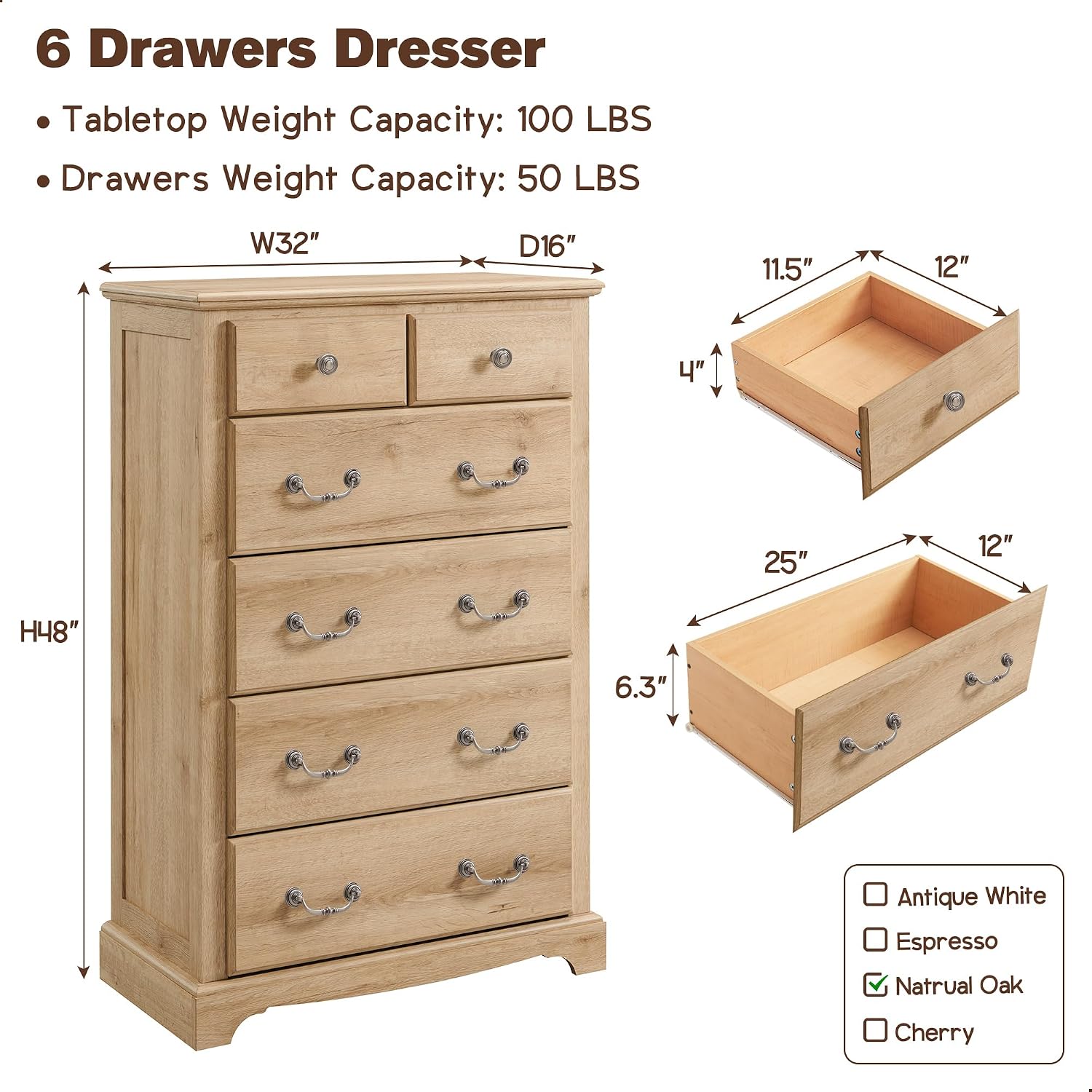Oak Six Drawer Farmhouse Dresser