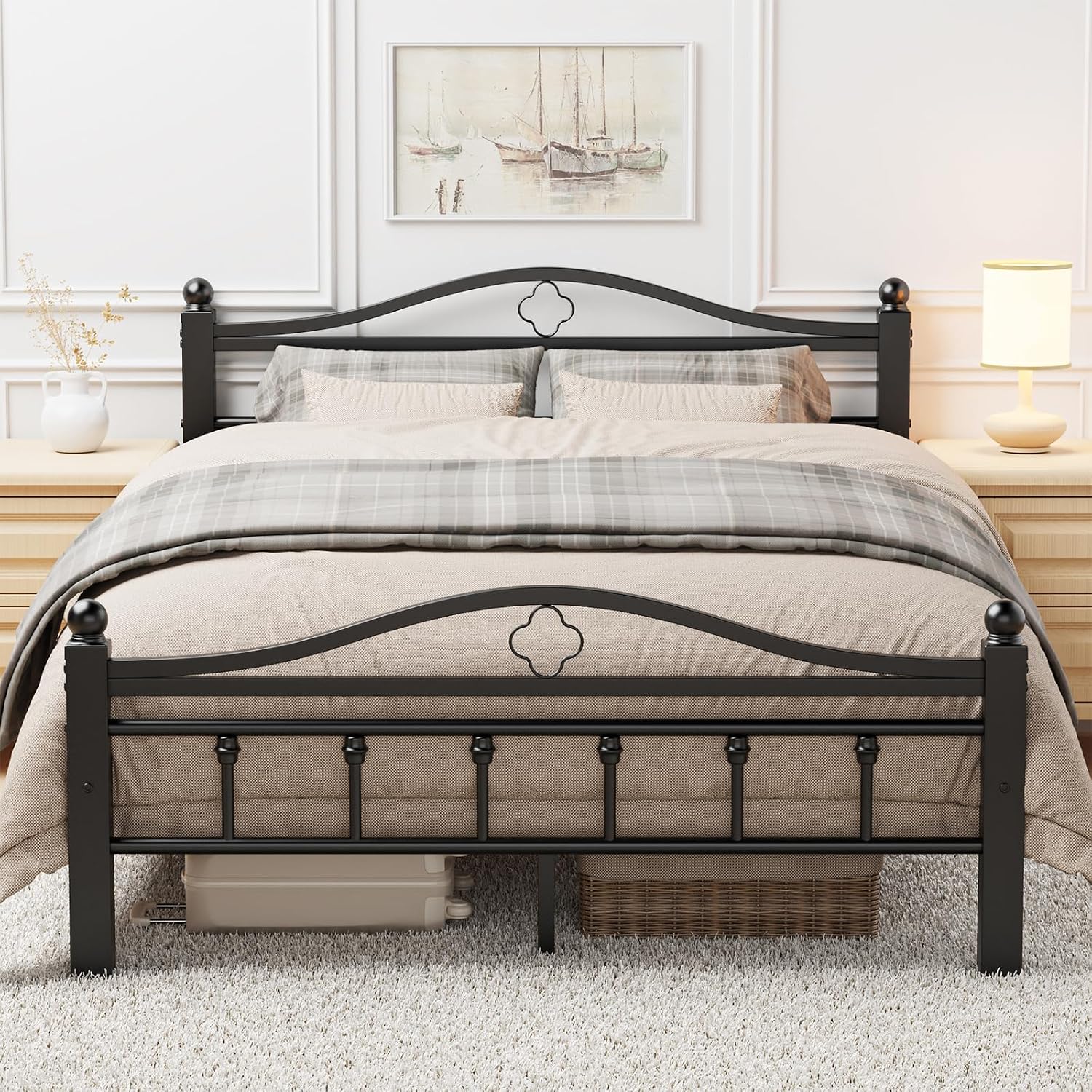 Vintage Full Metal Storage Bed Frame
