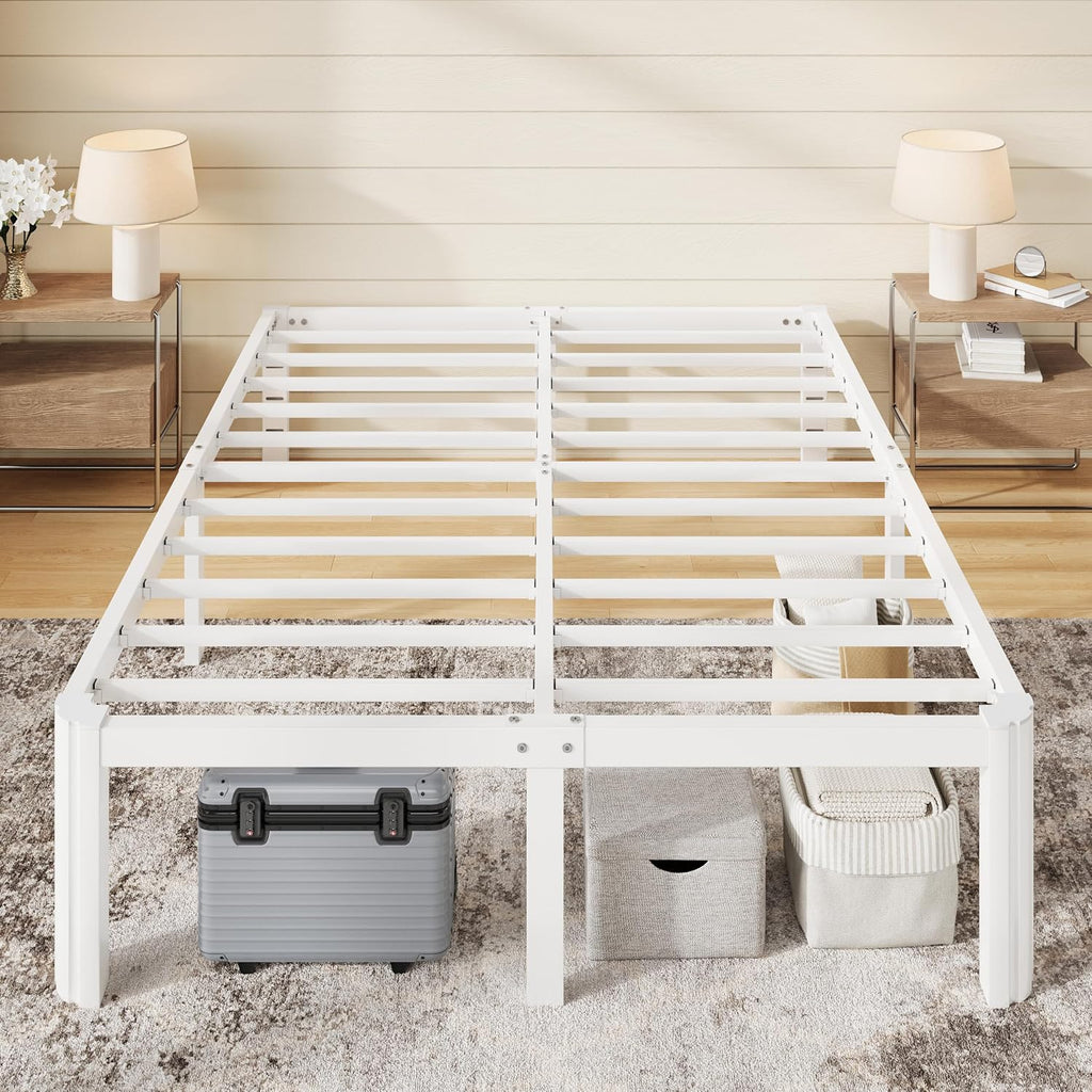 White Queen Heavy Duty Metal Bed