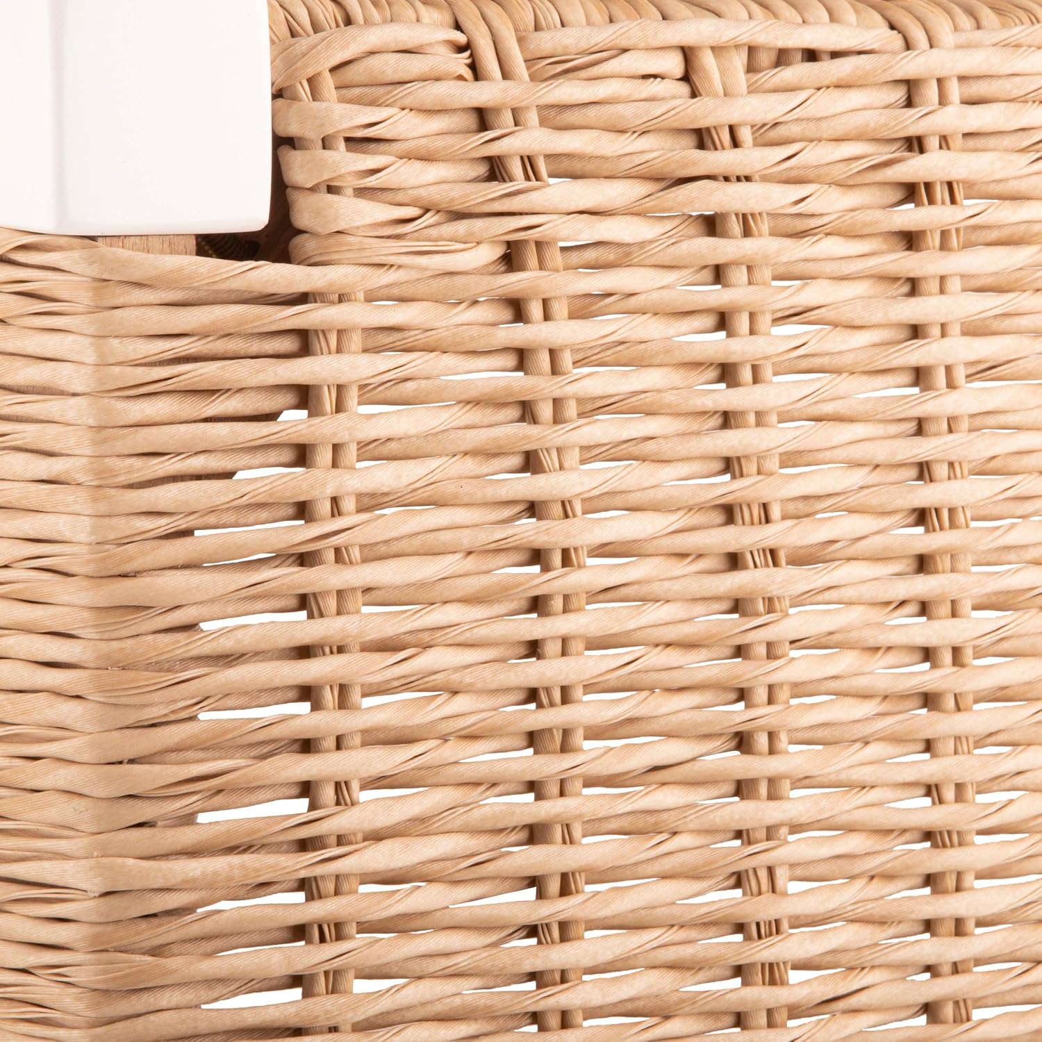 White Wood Woven Rope Bench