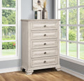 Distressed Parchment Five Drawer Chest