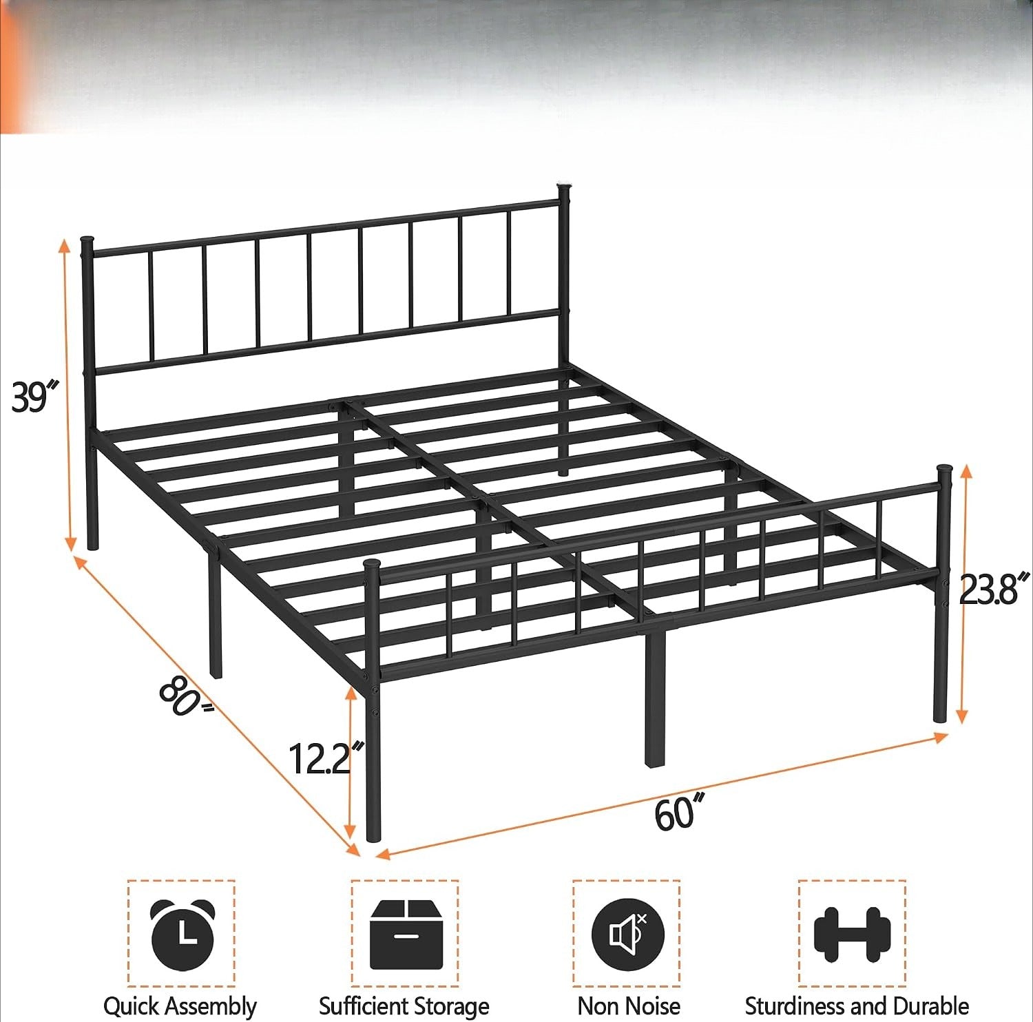 Queen Metal Underbed Storage Bed