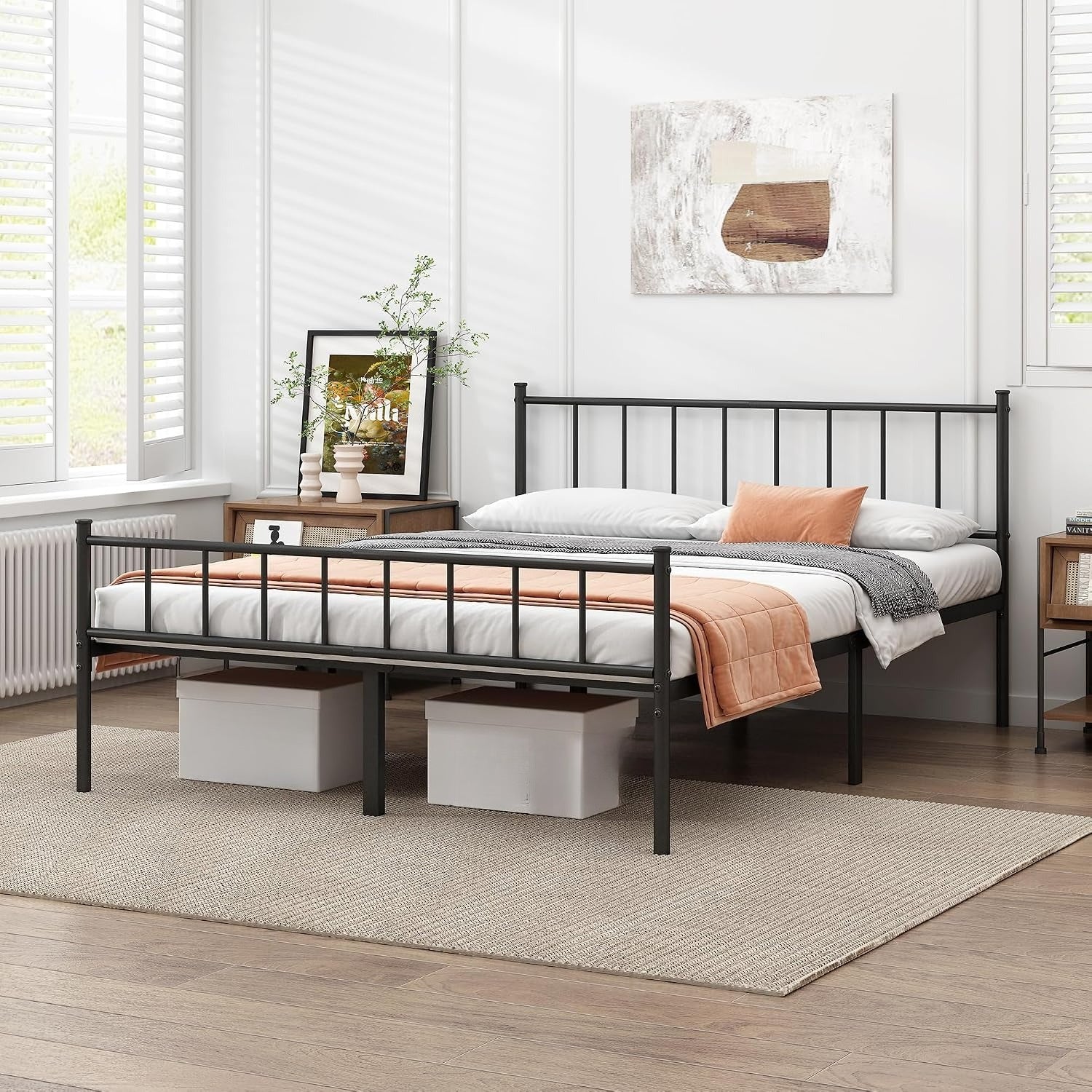 Queen Metal Underbed Storage Bed